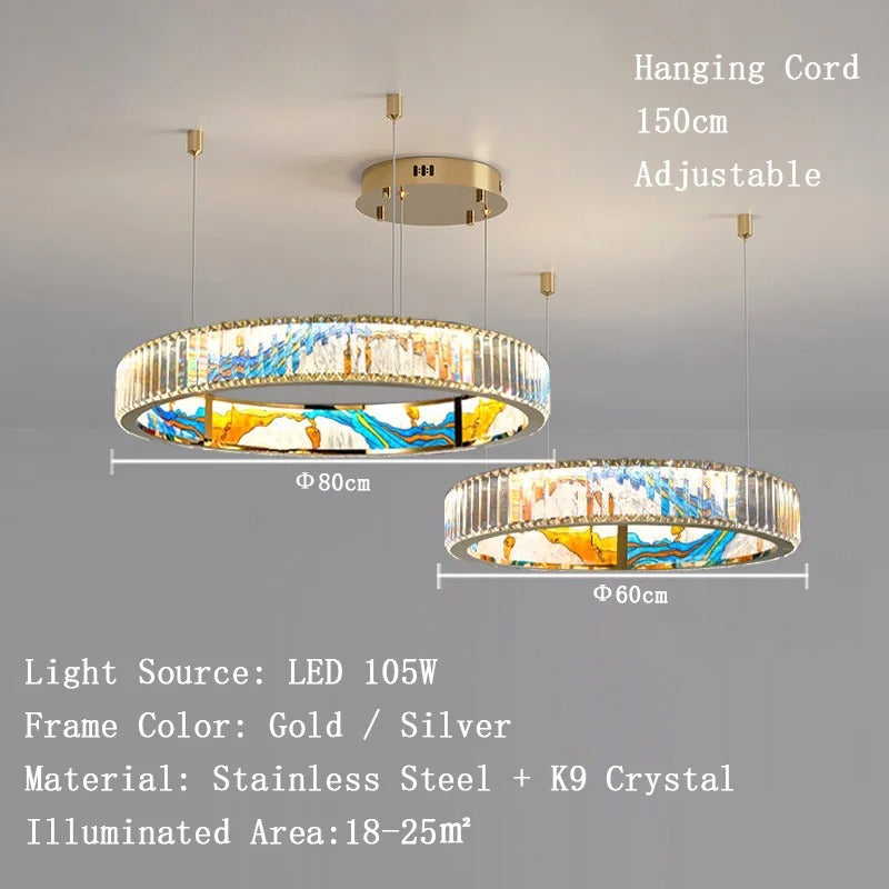 ChandeliersDecor.com-Ceiling Chandelier-K9 Crystal Luxury LED Chandelier - Multi-Color Crystal Elegance