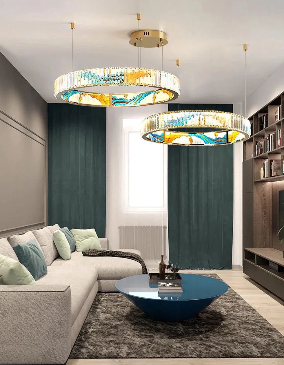 ChandeliersDecor.com-Ceiling Chandelier-K9 Crystal Luxury LED Chandelier - Multi-Color Crystal Elegance