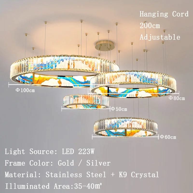 K9 Crystal Luxury LED Chandelier - Multi-Color Crystal Elegance-ChandeliersDecor.com