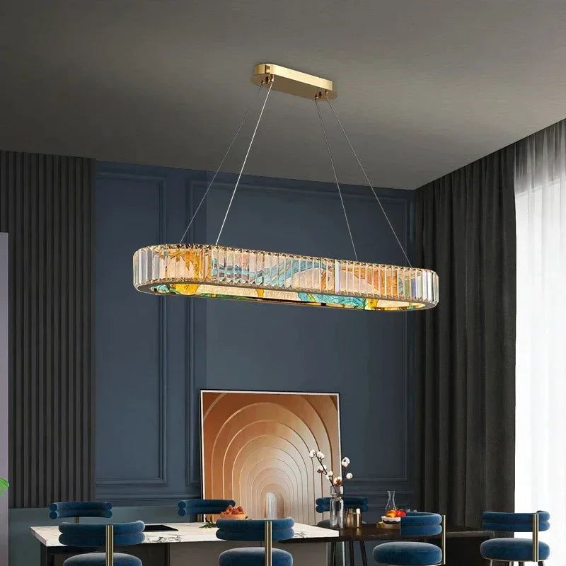 ChandeliersDecor.com-Ceiling Chandelier-K9 Crystal Luxury LED Chandelier - Multi-Color Crystal Elegance