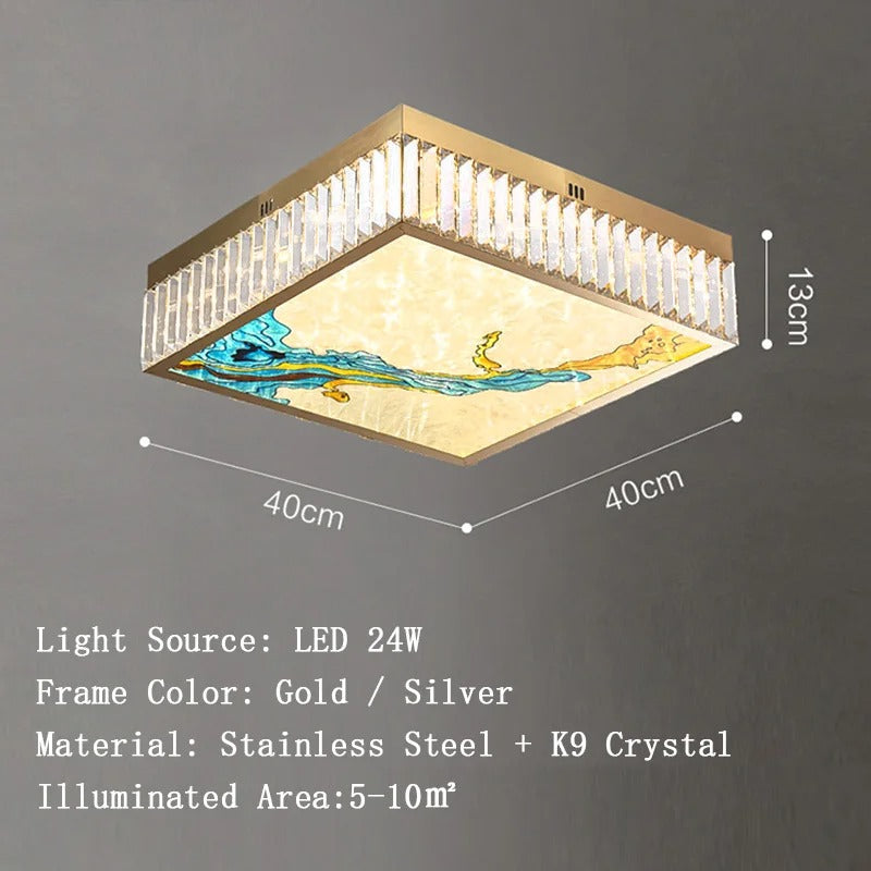 ChandeliersDecor.com-Ceiling Chandelier-K9 Crystal Luxury LED Chandelier - Multi-Color Crystal Elegance