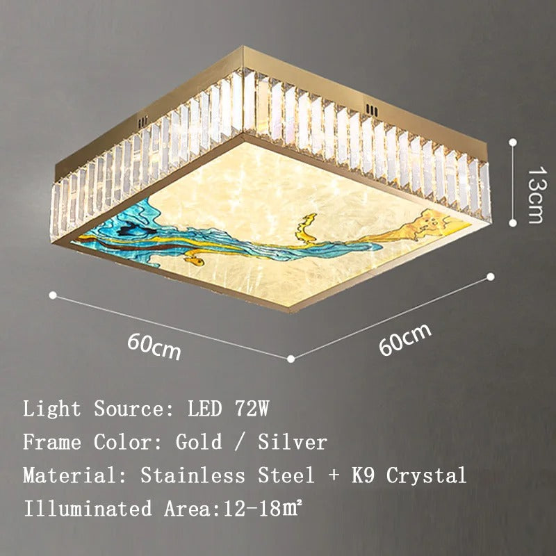 ChandeliersDecor.com-Ceiling Chandelier-K9 Crystal Luxury LED Chandelier - Multi-Color Crystal Elegance