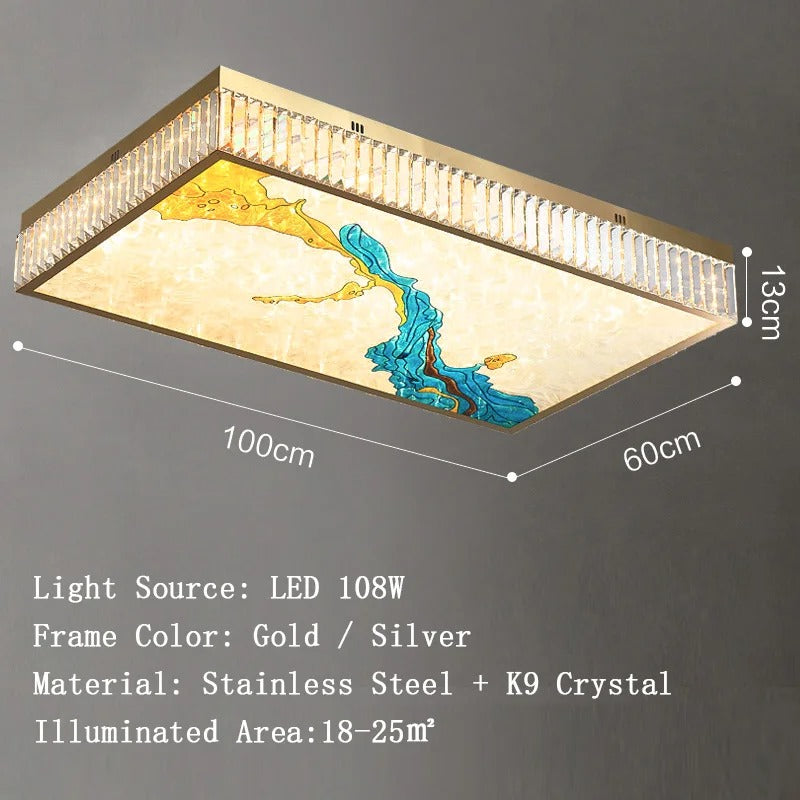 ChandeliersDecor.com-Ceiling Chandelier-K9 Crystal Luxury LED Chandelier - Multi-Color Crystal Elegance