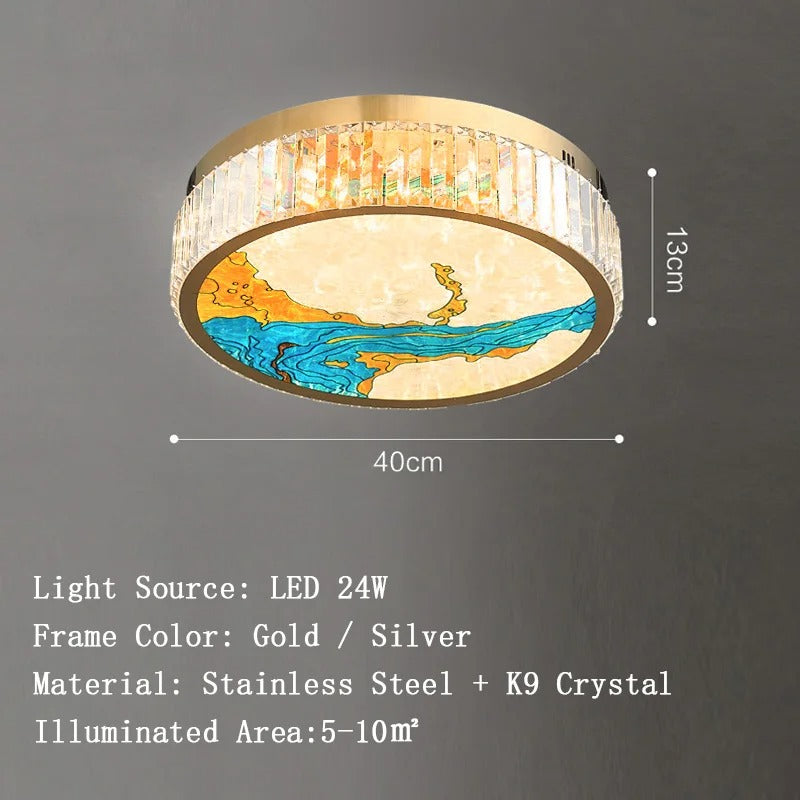 ChandeliersDecor.com-Ceiling Chandelier-K9 Crystal Luxury LED Chandelier - Multi-Color Crystal Elegance