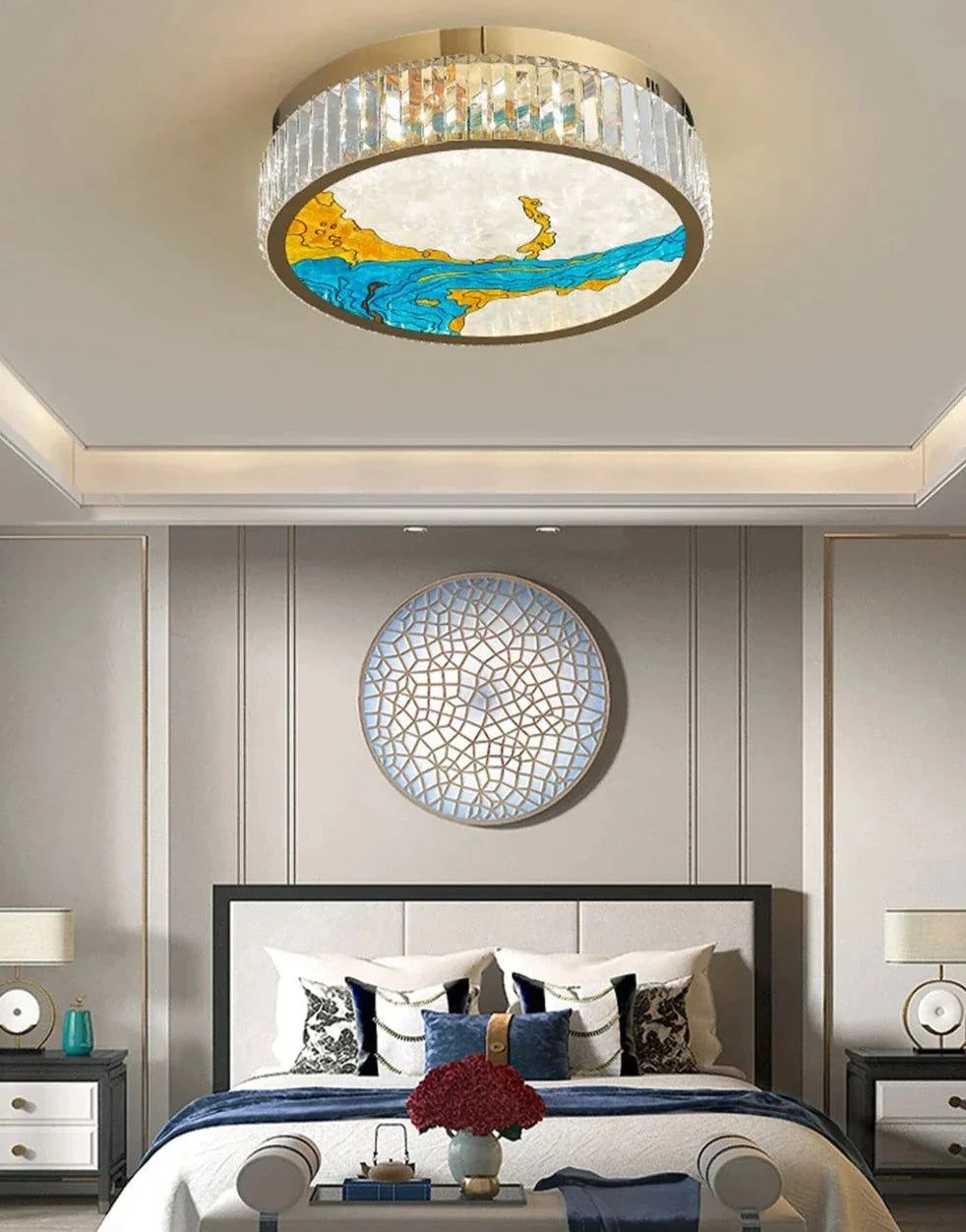 ChandeliersDecor.com-Ceiling Chandelier-K9 Crystal Luxury LED Chandelier - Multi-Color Crystal Elegance