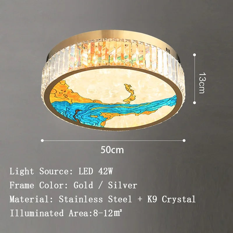 ChandeliersDecor.com-Ceiling Chandelier-K9 Crystal Luxury LED Chandelier - Multi-Color Crystal Elegance