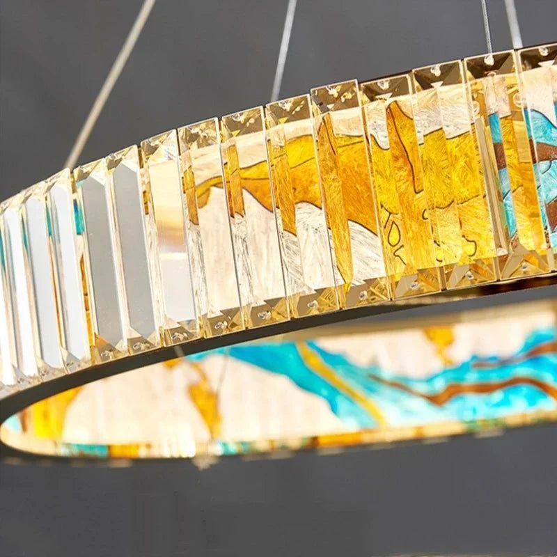 ChandeliersDecor.com-Ceiling Chandelier-K9 Crystal Luxury LED Chandelier - Multi-Color Crystal Elegance