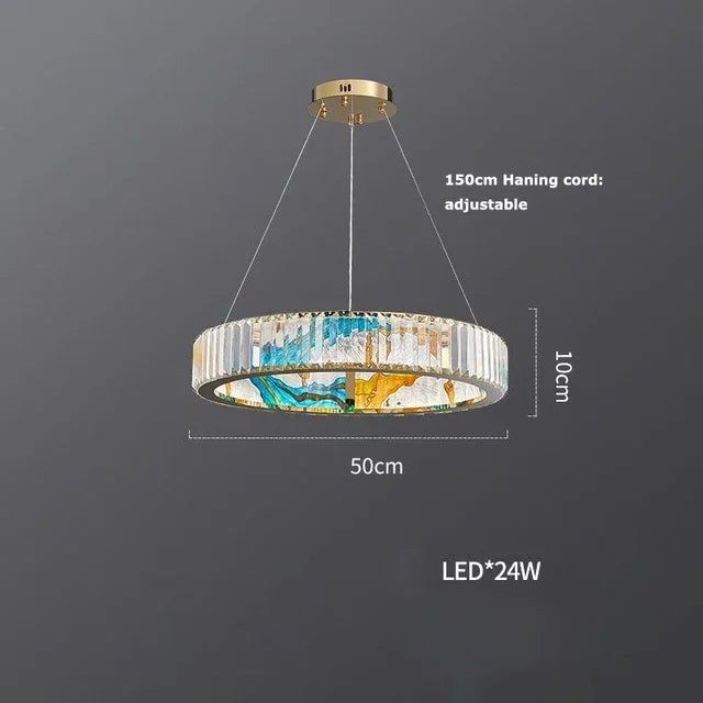 ChandeliersDecor.com-Ceiling Chandelier-K9 Crystal Luxury LED Chandelier - Multi-Color Crystal Elegance