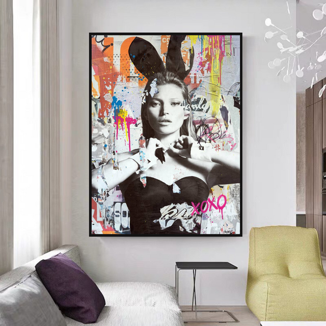 ChandeliersDecor.com-Kate Moss Wall Art-Kate Moss Bunny Art: Unique & Captivating Masterpieces