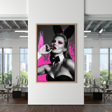 ChandeliersDecor.com-Kate Moss Wall Art-Kate Moss Pink Bunny Poster - Limited Edition Art Print