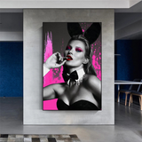 ChandeliersDecor.com-Kate Moss Wall Art-Kate Moss Pink Bunny Poster - Limited Edition Art Print