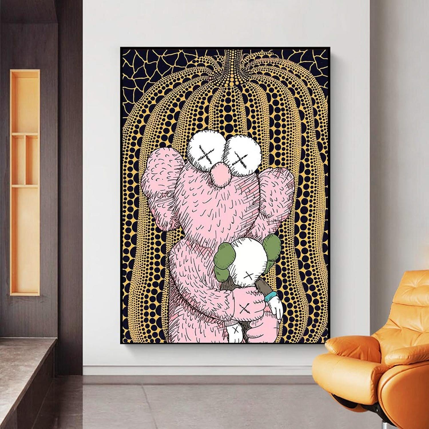 KAWS Artwork Canvas Painting Trendy Brand Poster