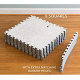 ChandeliersDecor.com-Play Mats-Kids Babies Khaki Design Play Mat Puzzle Tiles | Pack of 9 Tiles - 60x60cm per tile size
