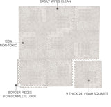 ChandeliersDecor.com-Play Mats-Kids Babies Khaki Design Play Mat Puzzle Tiles | Pack of 9 Tiles - 60x60cm per tile size