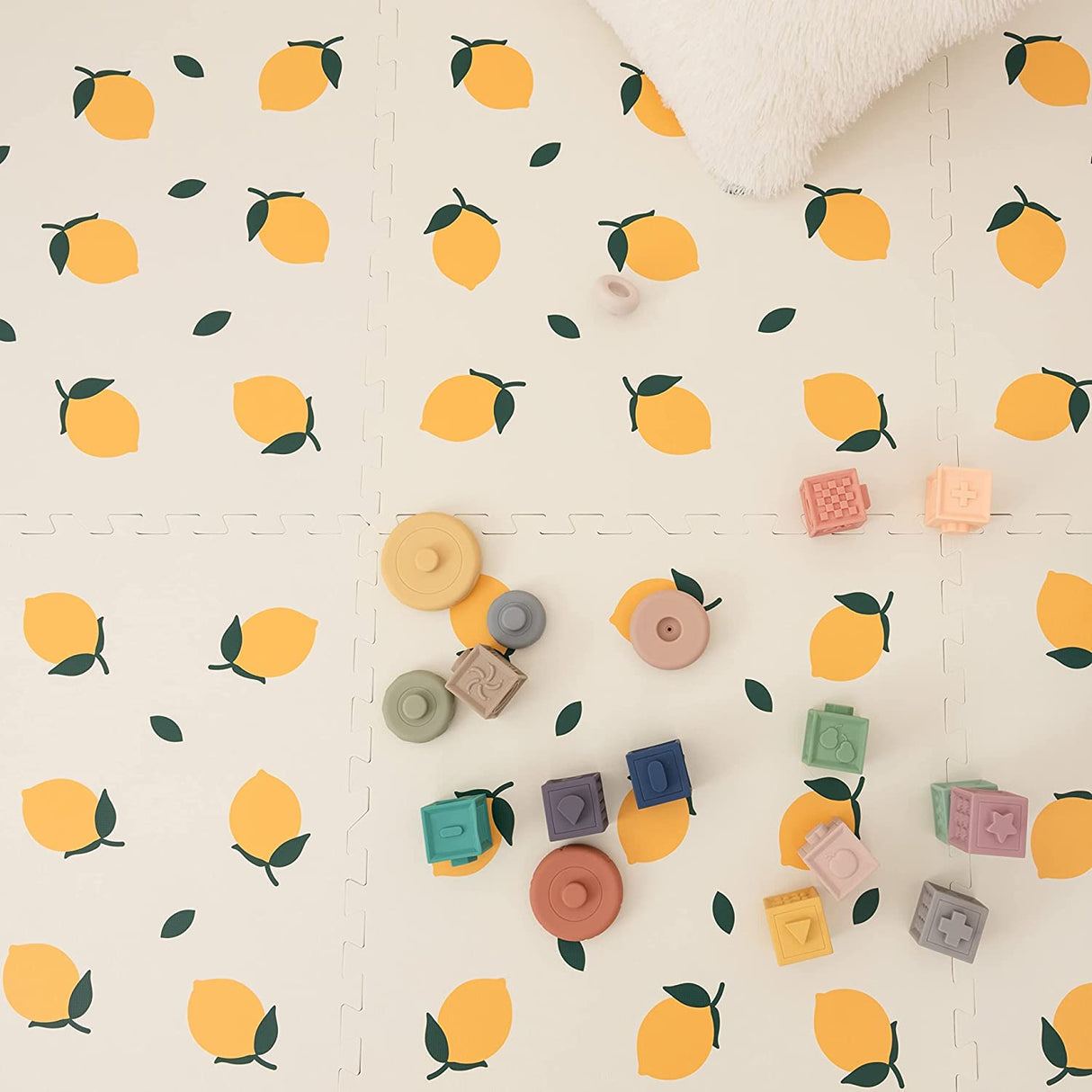 ChandeliersDecor.com-Play Mats-Kids Babies Lemons Play Mat Puzzle Tiles | Pack of 6 Tiles - 60x60cm per tile size