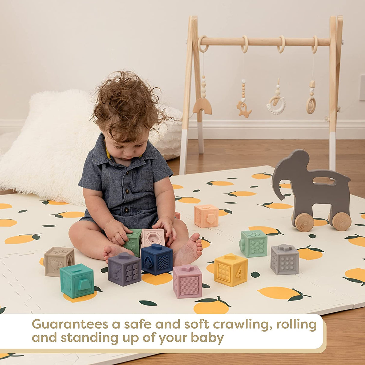 ChandeliersDecor.com-Play Mats-Kids Babies Lemons Play Mat Puzzle Tiles | Pack of 6 Tiles - 60x60cm per tile size