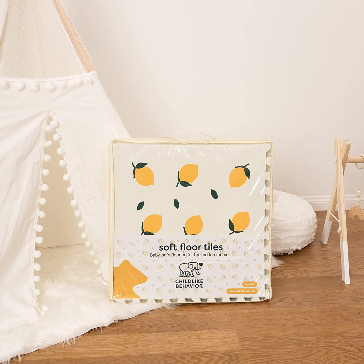 ChandeliersDecor.com-Play Mats-Kids Babies Lemons Play Mat Puzzle Tiles | Pack of 6 Tiles - 60x60cm per tile size