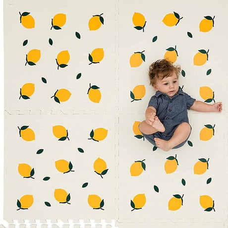 ChandeliersDecor.com-Play Mats-Kids Babies Lemons Play Mat Puzzle Tiles | Pack of 6 Tiles - 60x60cm per tile size