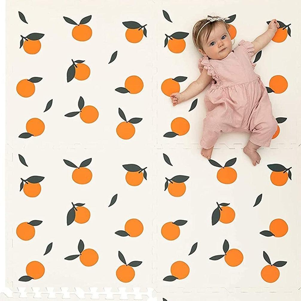 ChandeliersDecor.com-Play Mats-Kids Babies Oranges Play Mat Puzzle Tiles | Pack of 6 Tiles - 60x60cm per tile size
