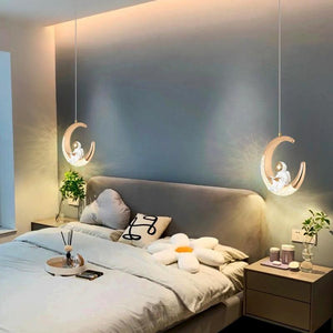 ChandeliersDecor.com-Kids Room Nursery Lighting-Kids Bedside Astronaut on Moon Light | Kids Room Decor Lights