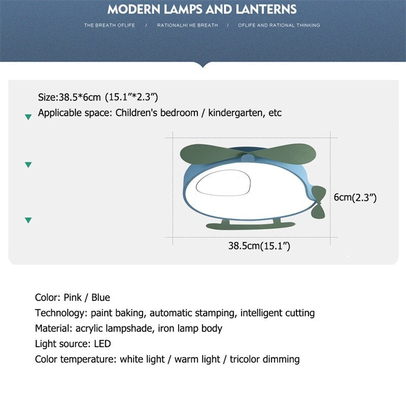 ChandeliersDecor.com-Kids Room Nursery Lighting-Kids Helicopter Light - Illuminate Your Airborne Adventures