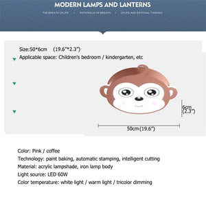 ChandeliersDecor.com-Kids Room Nursery Lighting-Kids Monkey Ceiling Light | Kids Room Decor Lights