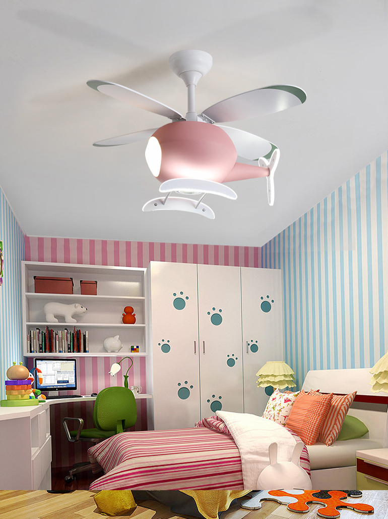 ChandeliersDecor.com-Kids Room Nursery Lighting-Kids' Nursery Helicopter Ceiling Light with Fan