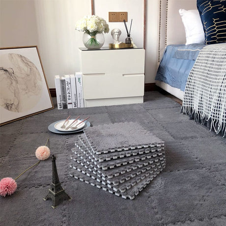 ChandeliersDecor.com-Play Mats-Kids Play Mat Puzzle Tiles with Fur - Perfect Fun Playtime