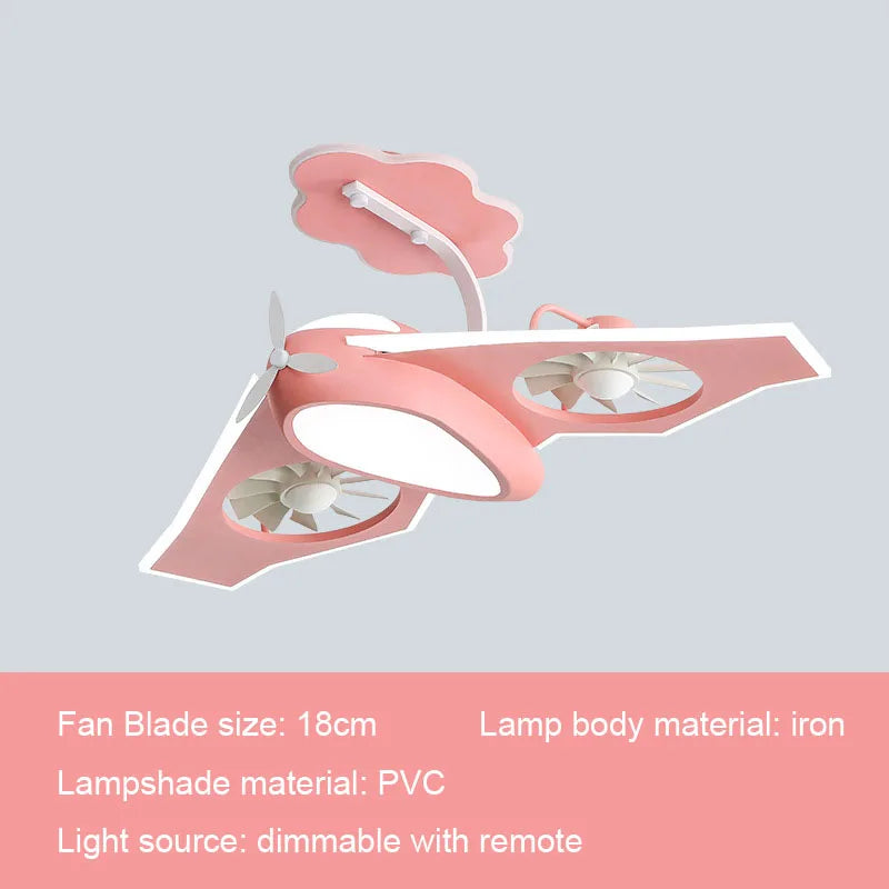 ChandeliersDecor.com-Kids Room Nursery Lighting-Kids Room Aeroplane Aircraft Ceiling Light with Fan