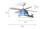 ChandeliersDecor.com-Kids Room Nursery Lighting-Kids Room Helicopter Ceiling Fan with Light - Art Deco Style