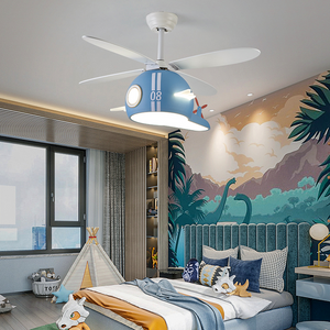 ChandeliersDecor.com-Kids Room Nursery Lighting-Kids Room Helicopter Ceiling Fan with Light - Art Deco Style