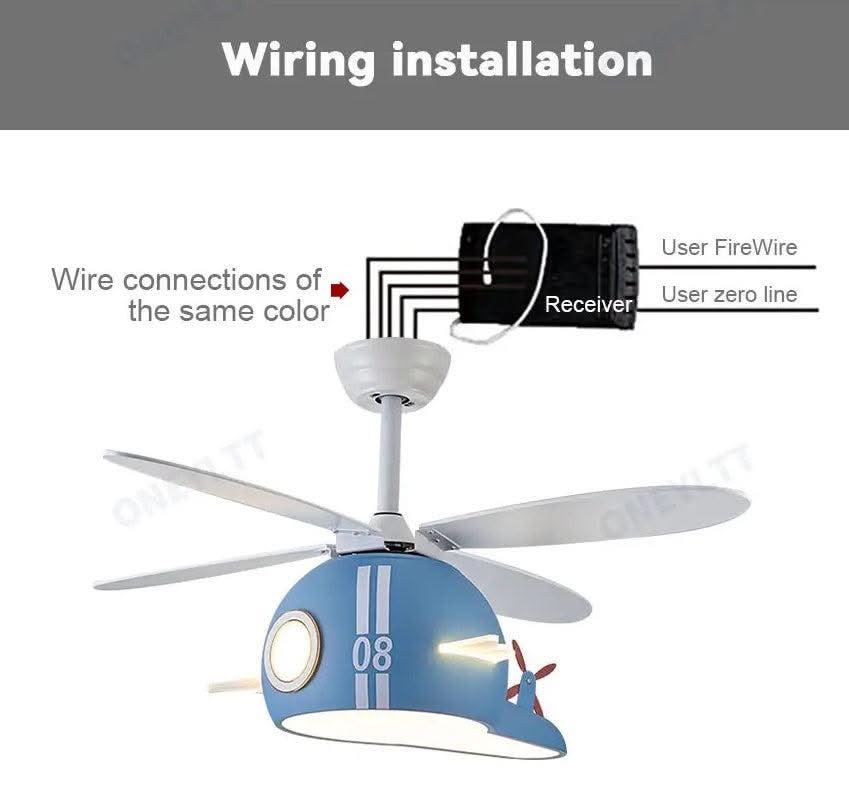 ChandeliersDecor.com-Kids Room Nursery Lighting-Kids Room Helicopter Ceiling Fan with Light - Art Deco Style