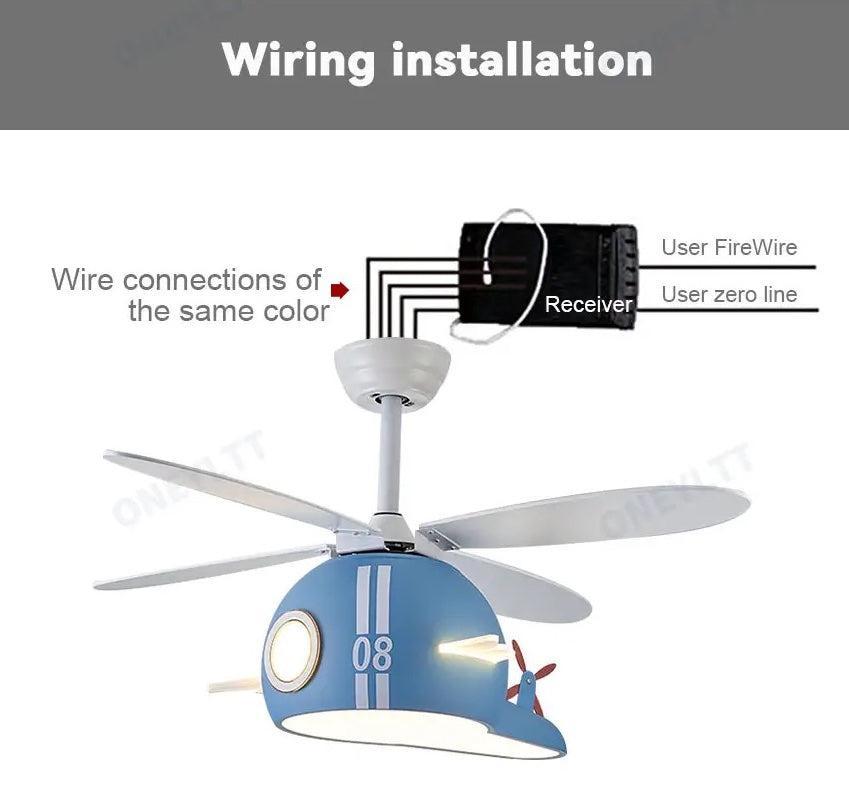 ChandeliersDecor.com-Kids Room Nursery Lighting-Kids Room Helicopter Ceiling Fan with Light - Art Deco Style