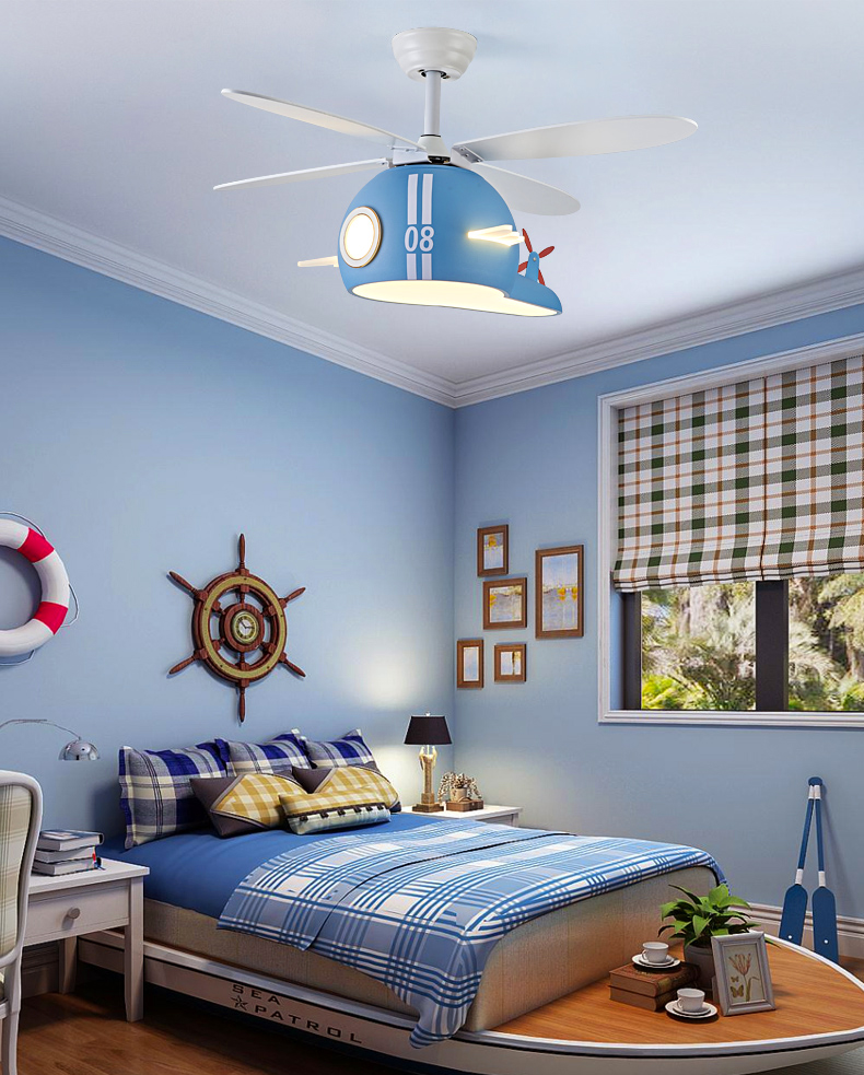 ChandeliersDecor.com-Kids Room Nursery Lighting-Kids Room Helicopter Ceiling Fan with Light - Art Deco Style