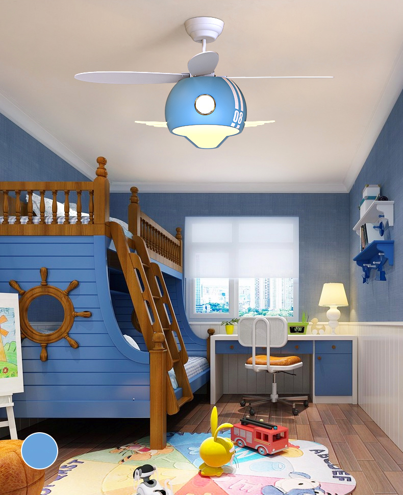 ChandeliersDecor.com-Kids Room Nursery Lighting-Kids Room Helicopter Ceiling Fan with Light - Art Deco Style