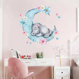 ChandeliersDecor.com-Kids Room Wall Decals - Teddy Bear and Rabbit on the Moon