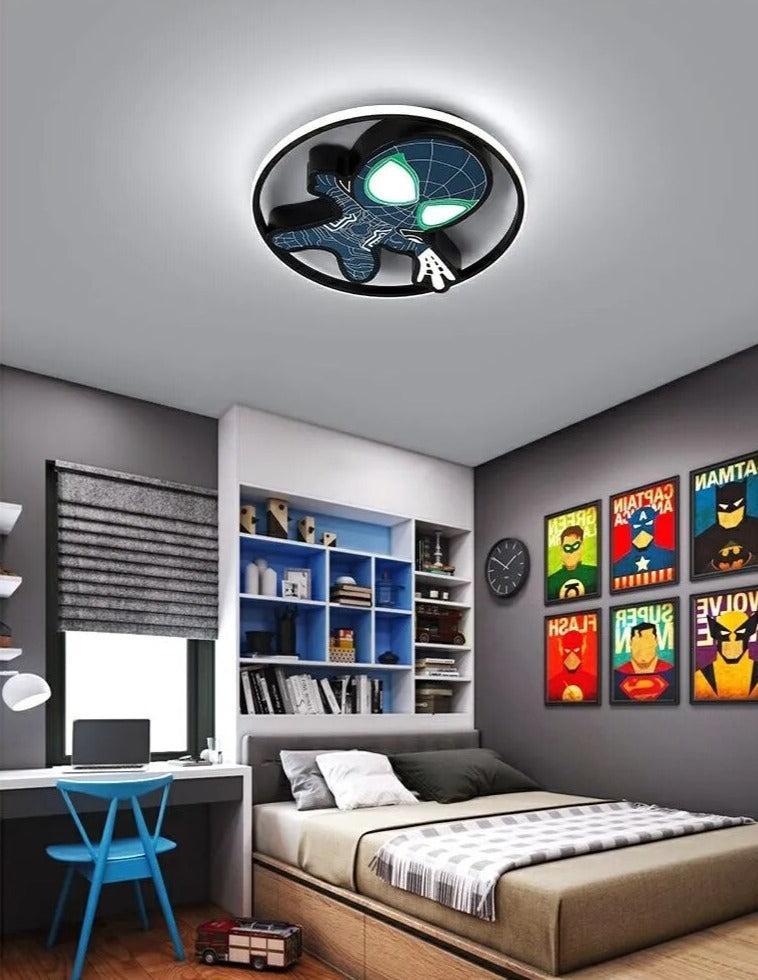 ChandeliersDecor.com-Kids Room Nursery Lighting-Kids Spiderman Ceiling Light - Enhance Your Kids' Room Decor