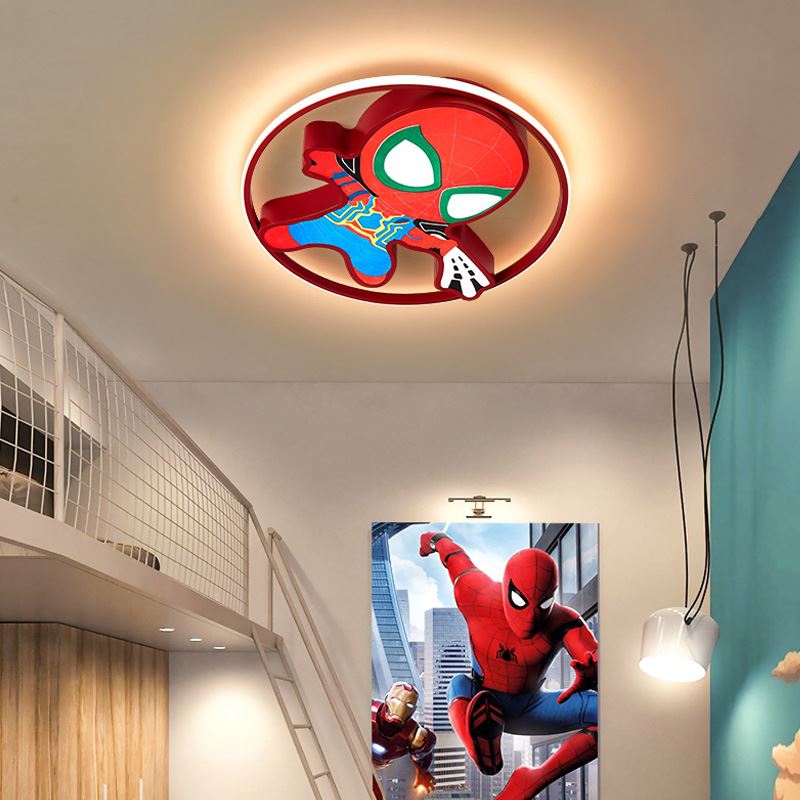 ChandeliersDecor.com-Kids Room Nursery Lighting-Kids Spiderman Ceiling Light - Enhance Your Kids' Room Decor