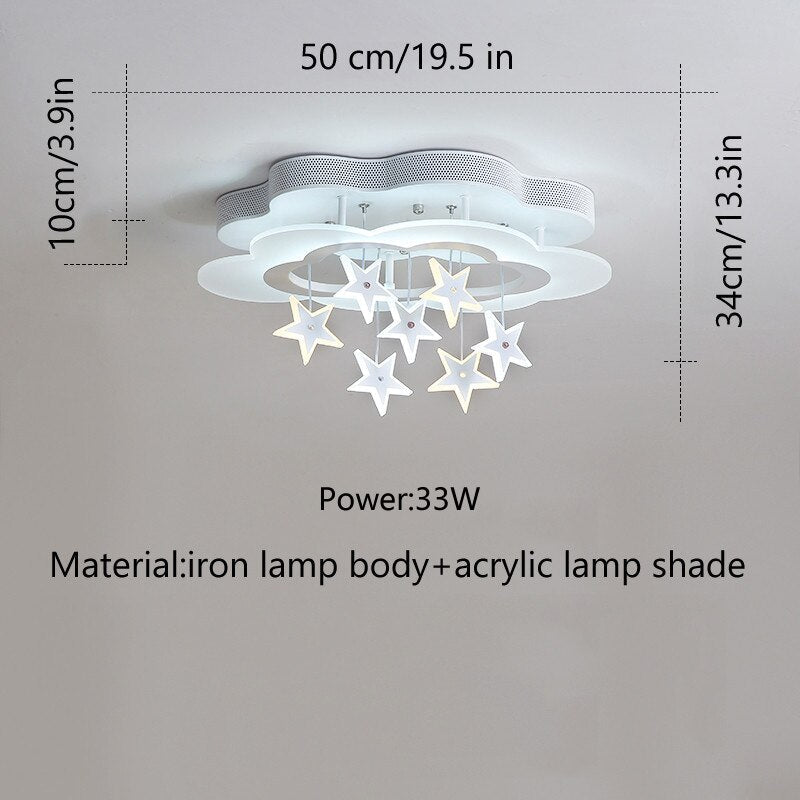 ChandeliersDecor.com-Kids Room Nursery Lighting-Kids Stars Clouds Ceiling Light | Kids Room Decor Lights