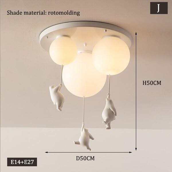 ChandeliersDecor.com-Kids Room Nursery Lighting-Kids Teddy Bears Holding Balloons Ceiling Light | Kids Room Decor Lights