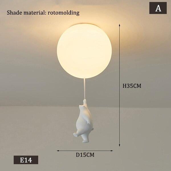 ChandeliersDecor.com-Kids Room Nursery Lighting-Kids Teddy Bears Holding Balloons Ceiling Light | Kids Room Decor Lights