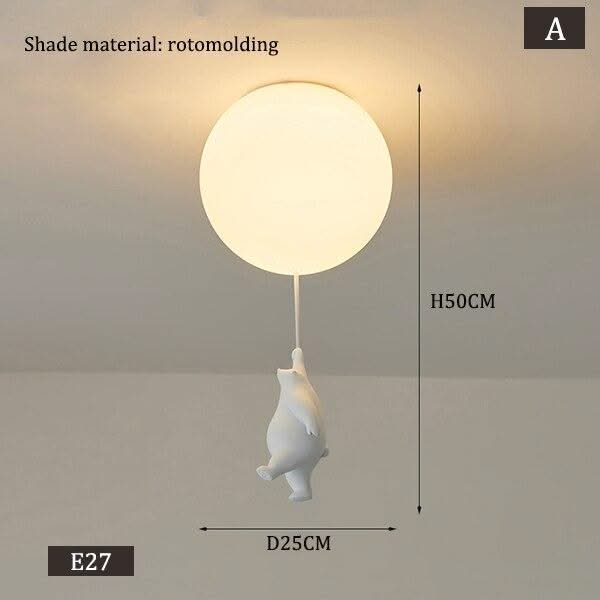 ChandeliersDecor.com-Kids Room Nursery Lighting-Kids Teddy Bears Holding Balloons Ceiling Light | Kids Room Decor Lights