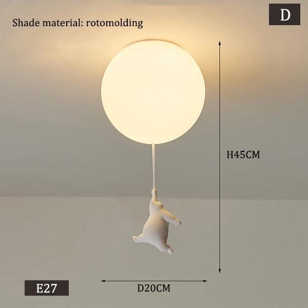 ChandeliersDecor.com-Kids Room Nursery Lighting-Kids Teddy Bears Holding Balloons Ceiling Light | Kids Room Decor Lights