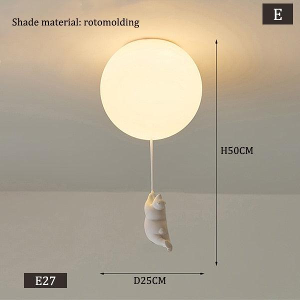 ChandeliersDecor.com-Kids Room Nursery Lighting-Kids Teddy Bears Holding Balloons Ceiling Light | Kids Room Decor Lights