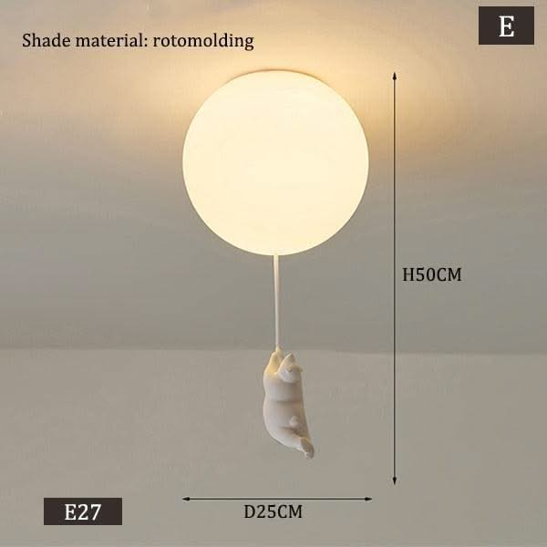 ChandeliersDecor.com-Kids Room Nursery Lighting-Kids Teddy Bears Holding Balloons Ceiling Light | Kids Room Decor Lights