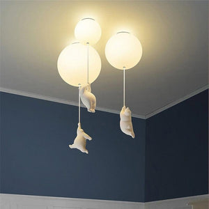 ChandeliersDecor.com-Kids Room Nursery Lighting-Kids Teddy Bears Holding Balloons Ceiling Light | Kids Room Decor Lights