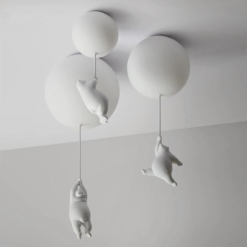 ChandeliersDecor.com-Kids Room Nursery Lighting-Kids Teddy Bears Holding Balloons Ceiling Light | Kids Room Decor Lights