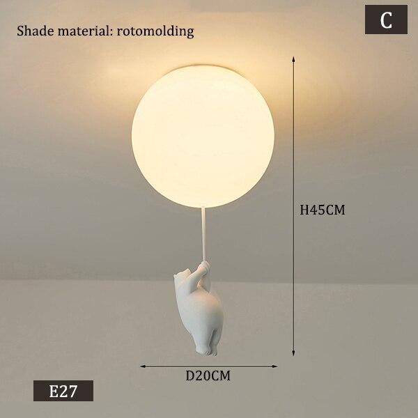 ChandeliersDecor.com-Kids Room Nursery Lighting-Kids Teddy Bears Holding Balloons Ceiling Light | Kids Room Decor Lights