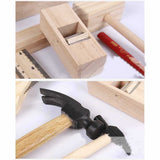 ChandeliersDecor.com-Kids Toolbox Set | Kids Woodworking Box | Wooden Play Set Gift
