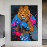 ChandeliersDecor.com-Wall Posters-King Lion Boxer Canvas Wall Art